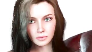 A beautiful woman has grown her boobs and caresses them