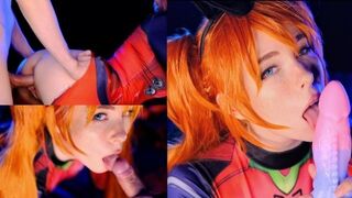 Asuka Langley is a hot slut who loves to get fucked hard
