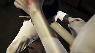 A busty girl gets fucked by the SCP-096 breach containment in 3D