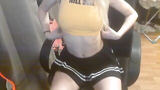 Schoolgirl fucks real good, takes a cumshot on her boobs