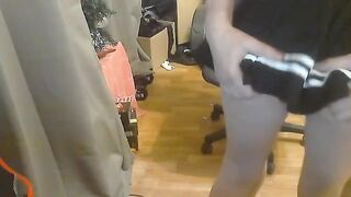 Schoolgirl fucks real good, takes a cumshot on her boobs