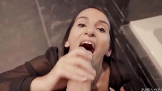 An extreme blowjob and sex face for Danika Mori’s tight pussy from her boyfriend