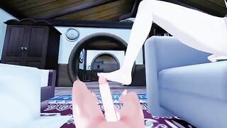 Foot job with the captivating Lumine from Genshin Impact, showcasing anime feet fetish fantasies