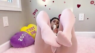 Violet Myers fucks herself on Valentine's Day in a sensual scene