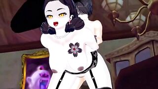 Lady Dimitrescu fucked doggystyle and gave a hand job with cum on face in this Resident Evil Village Hentai