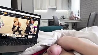 Girl caught me jerking off, helped me out with her mouth and more