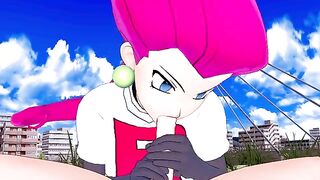 Jessie from Team Rocket wants to fuck your rocket Pokémon in this uncensored hentai POV scene