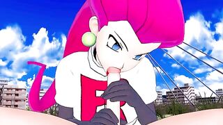Jessie from Team Rocket wants to fuck your rocket Pokémon in this uncensored hentai POV scene