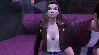 The student seduces the teacher to come in by showing her ass
