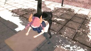 Kobayashi, Iruru, and Ilulu get fucked by an invisible force