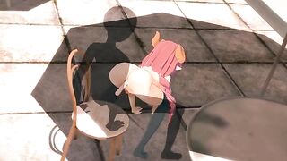Kobayashi, Iruru, and Ilulu get fucked by an invisible force