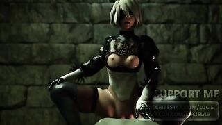 Nier Automata 2B sex scenes compilation with sound, 2021 version