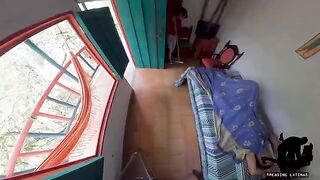 A cute girl is fucking with a tourist in the hostel