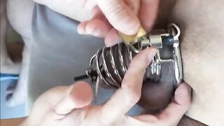 Femdom milking with a vibrator and e-stim for intense pleasure