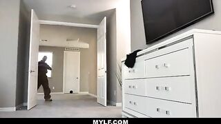 Babysitter Joslyn James, with her huge tits, got fucked by her boss in hardcore action