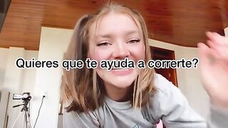 Gringa with a big ass enjoying herself in Spanish, subtitles included