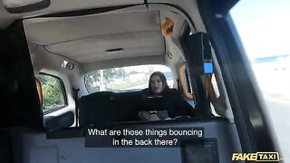 Fake taxi ride with Sabien Demonia in fishnets ends in rough sex