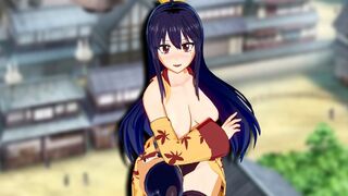 Hentai Edens Zero with Homura Kougetsu in black lingerie creampie scene