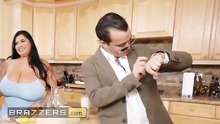 Two horny hussies, Sofia Rose and Ms London, share a double-ended dildo in a steamy Brazzers scene