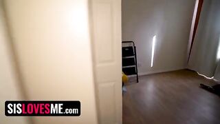 Sexy brunette performs a naughty show for her followers