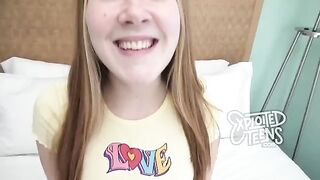 Redhead teenage starlet with freckles and fiery pubes gets fucked hard