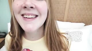 Redhead teenage starlet with freckles and fiery pubes gets fucked hard