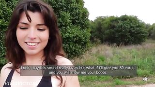 A beautiful runner is having sex with stranger outdoors