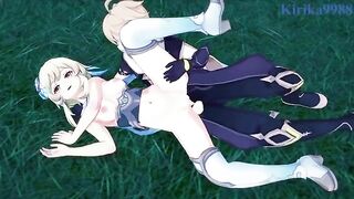 Aether fucks hot Lumine in the meadow in this Genshin hentai