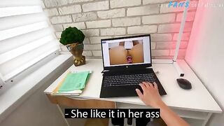 A stepson masturbates to photos of his hot stepmom, caught in the act