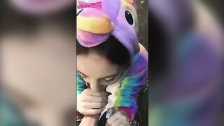 A girl ran away, met a guy, and they had a quick outdoor encounter