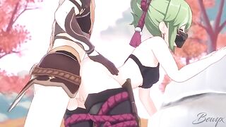 Kuki Shinobu gets her pussy railed by Genshin Impact dude in doggy style