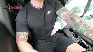 My slutty wife gave me a deepthroat blowjob while driving