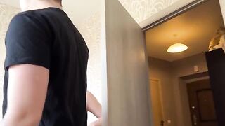 A cutie had to find a place to live and got a blowjob