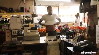The couple has a passionate sex on a city street, embodying true intimacy