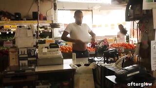 The couple has a passionate sex on a city street, embodying true intimacy