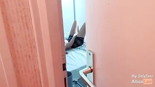 I observe my half-sister while she masturbates and I offered her my cock which she accepted!