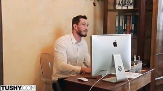 Nancy satisfies her anal fantasies with a hot coworker