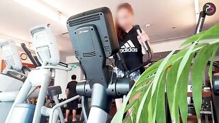 The fit girl gets horny after doing sports exercises