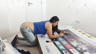I fucked my stepmom through a box, she thought it was her husband