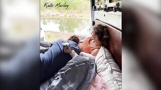 Camping sex with a loving couple, enjoying each other’s body in nature