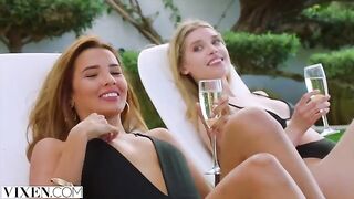 Cute girls Agatha, Freya, and Lika enjoy a passionate foursome on a dream trip