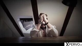 Two insatiable step-sisters share a sex slave in a steamy scene