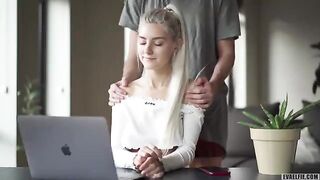 Young Siberian girl Eva Elfie gets creampied during zoom class