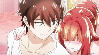 Tsundere redhead with small tits gets fucked in missionary position