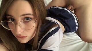 A stepsister shot a video of her tight pussy being fucked hard