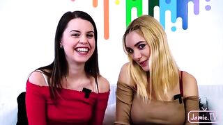 Two cute girls shared Nico's big dick passionately