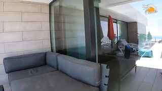 The blonde girl with socks fucked passionately by her boyfriend