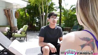Pervert guy fucks his stepsister and she swallows the cum
