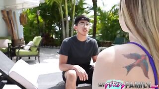 Pervert guy fucks his stepsister and she swallows the cum