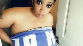 Stepson fucks his big ebony stepmom in the closet